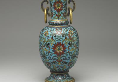 图片[2]-Copper vase in cloisonne enamels (set of five alter piece), Qing dynasty, Qianlong reign (1736-1795)-China Archive